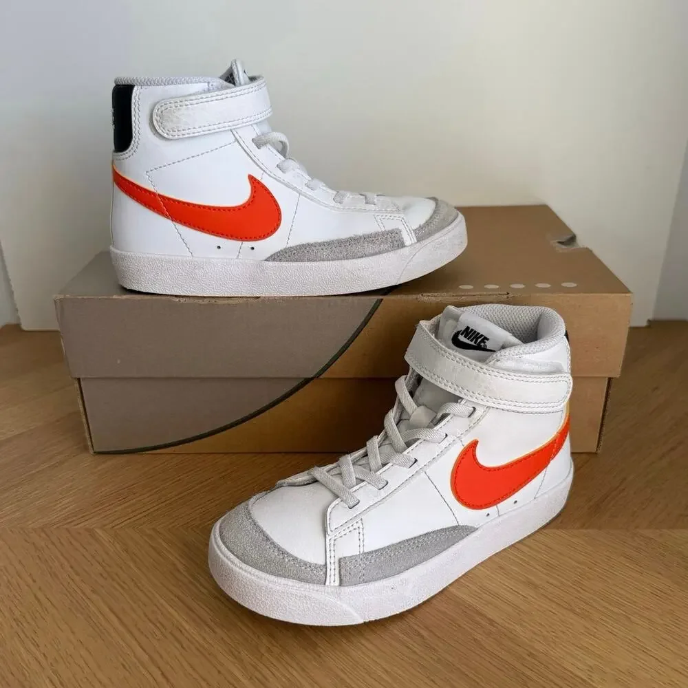 Nike Blazer Mid ‘77 White/Orange Kids Sneakers - SZ 13.5 C - Picture 7 of 11